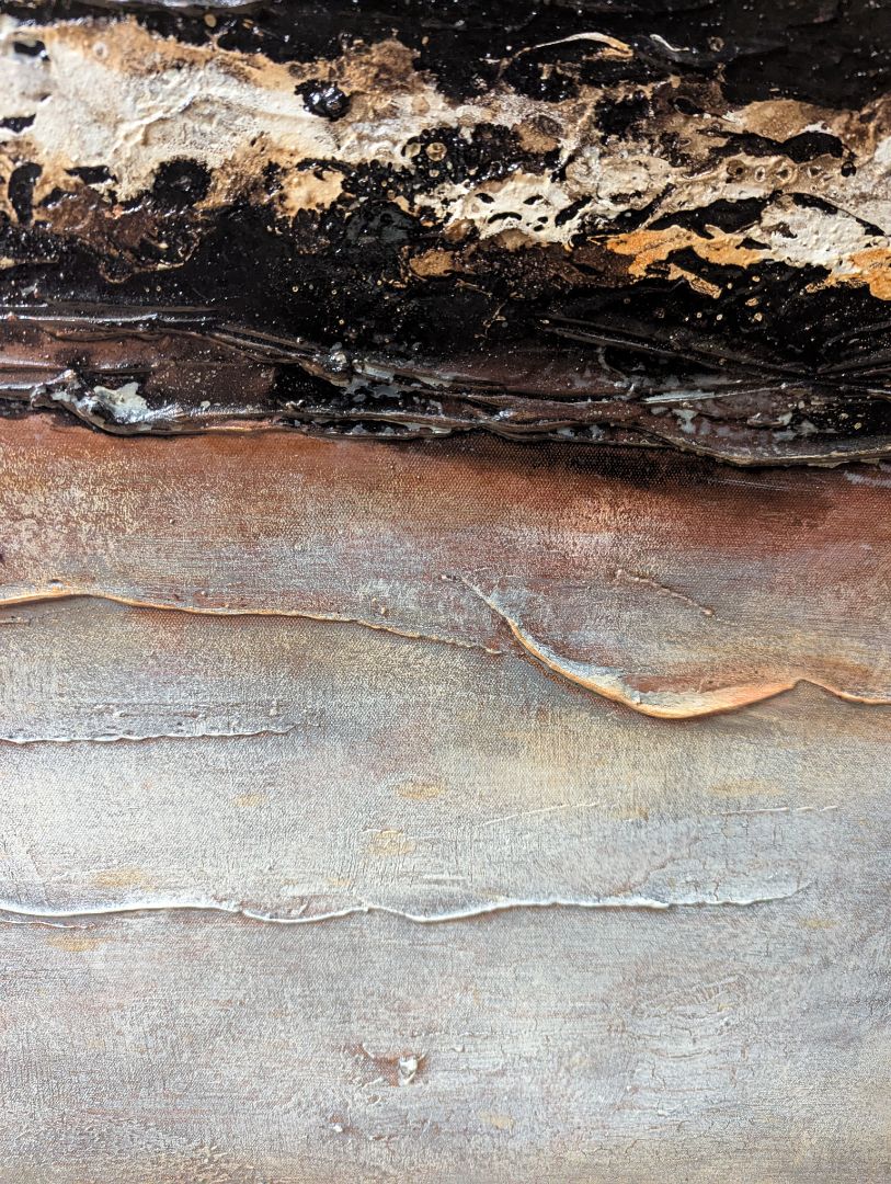 Large Framed Textured Abstract Wall Art