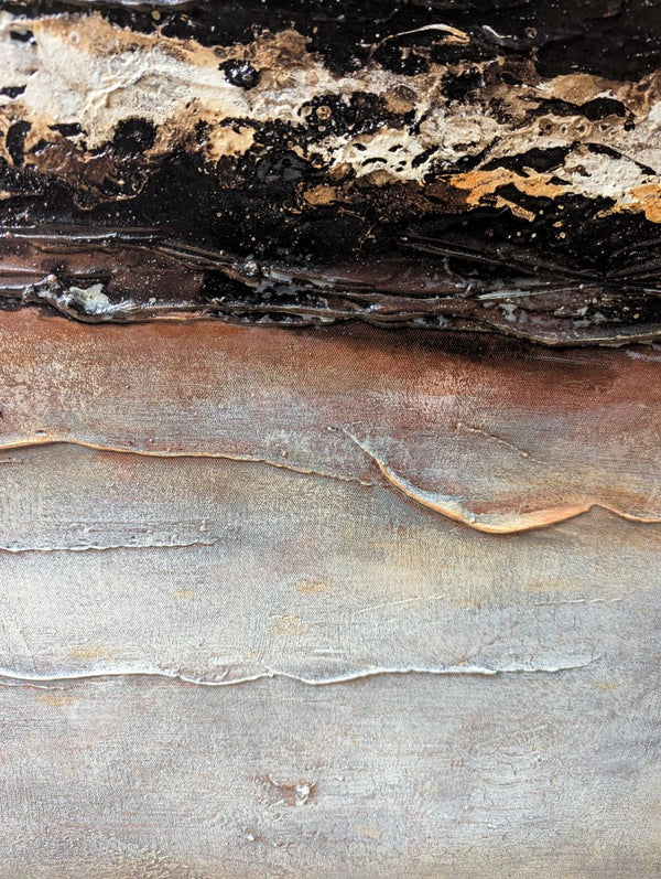 Large Framed Textured Abstract Wall Art