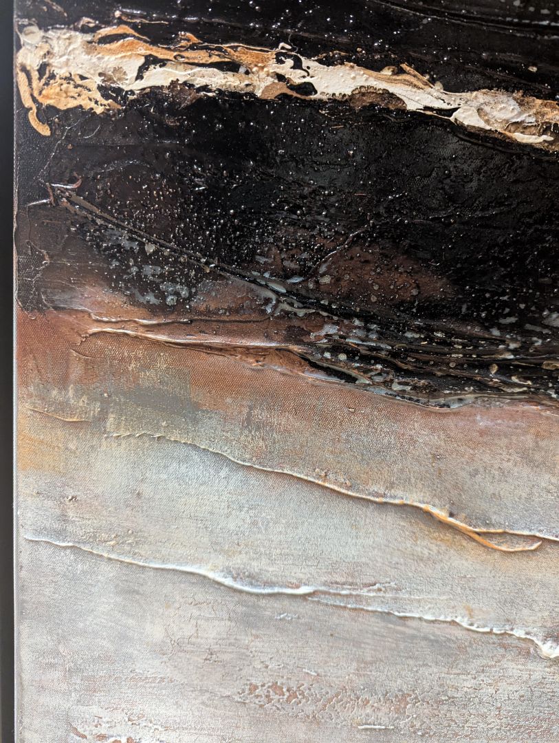 Large Framed Textured Abstract Wall Art