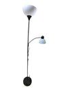 Black Dual-Light Floor Lamp with Reading Arm