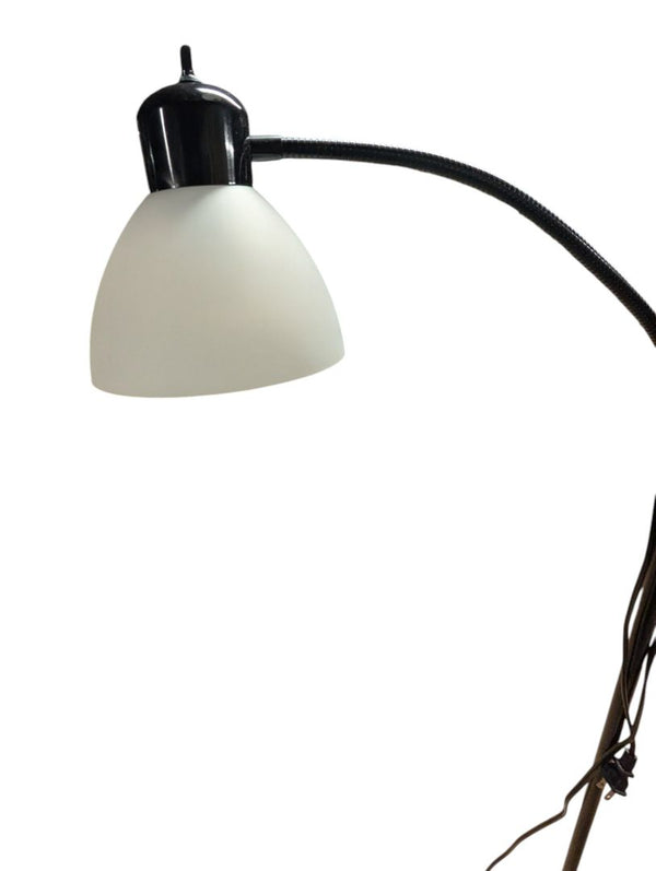 Black Dual-Light Floor Lamp with Reading Arm