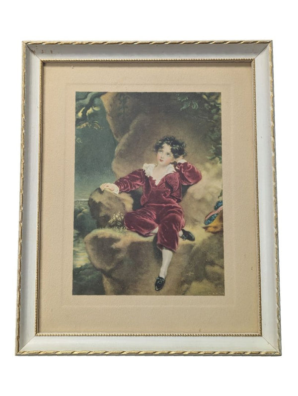 Vintage “The Red Boy” Framed Art Print After Sir Thomas Lawrence