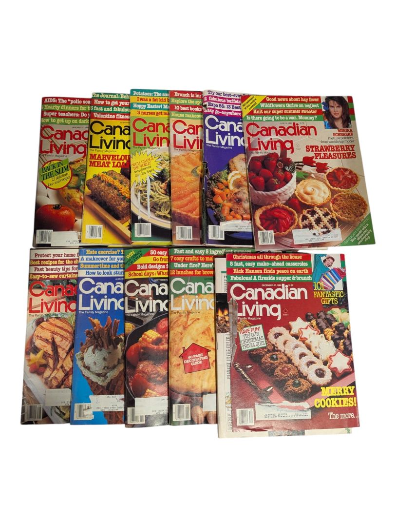 Collection of 11 Canadian Living Magazines – 1986