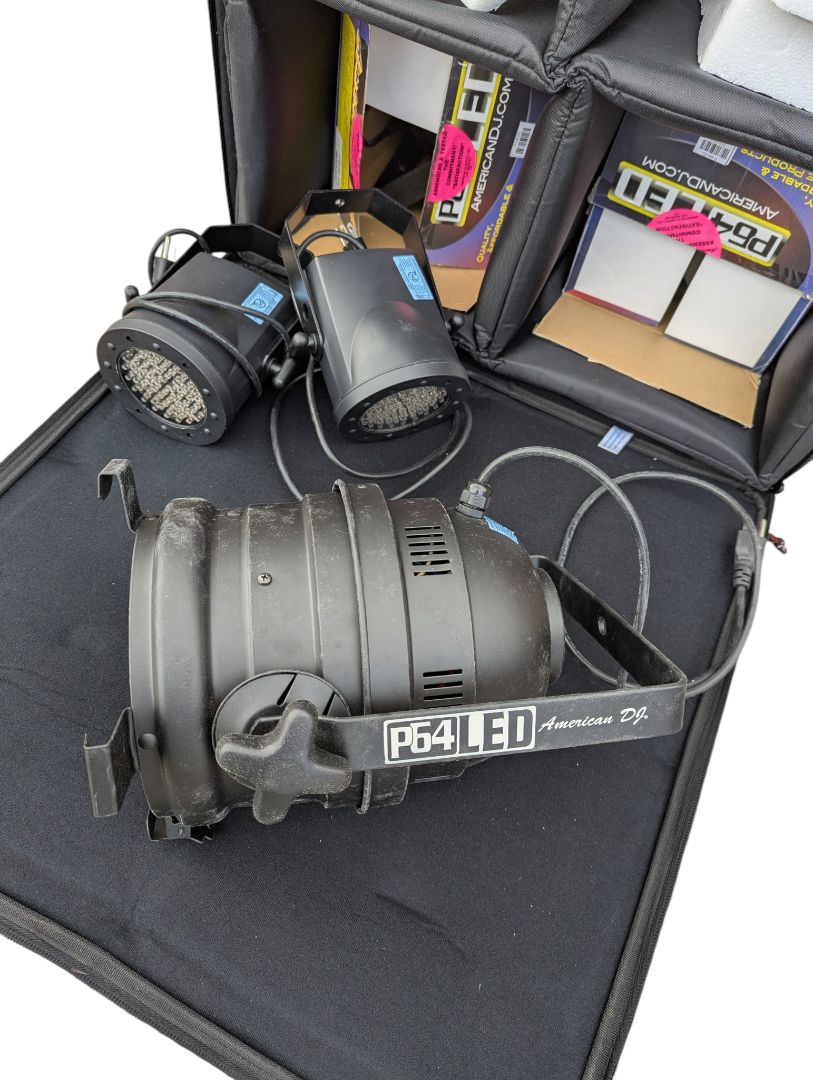 American DJ P64 LED & Microh Stage Lighting Set with Gator Rolling Case