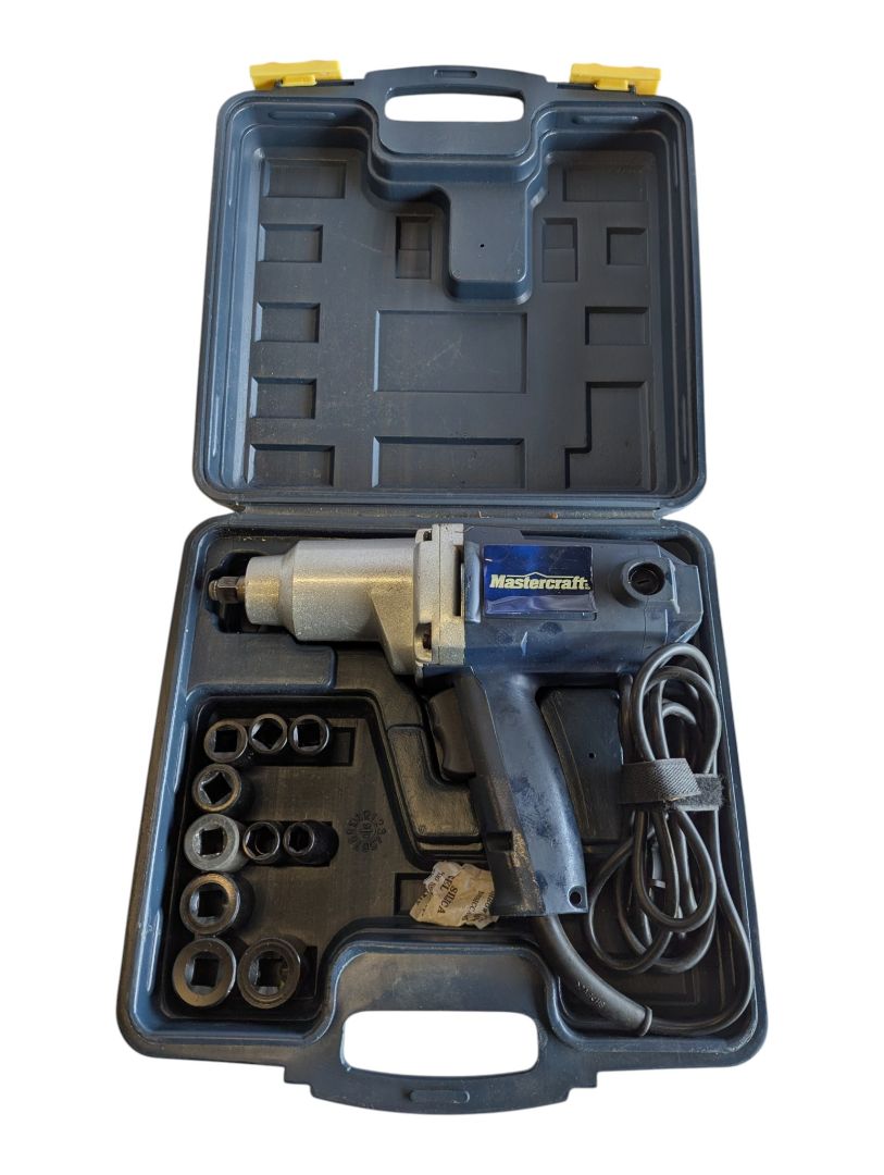 Mastercraft Electric Impact Wrench with Socket Set & Case