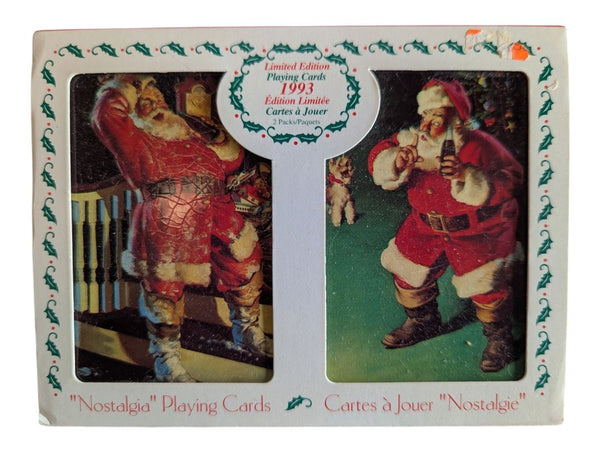 1993 Coca-Cola Nostalgia Santa Claus Playing Cards Tin – 2 Decks