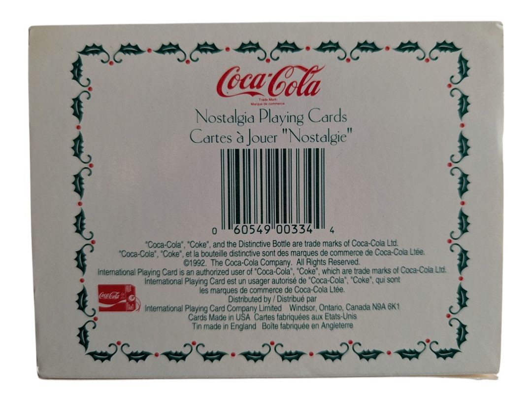 1993 Coca-Cola Nostalgia Santa Claus Playing Cards Tin – 2 Decks