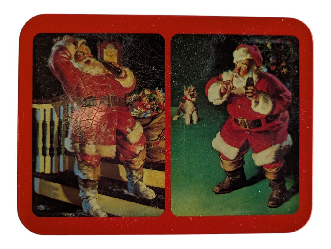 1993 Coca-Cola Nostalgia Santa Claus Playing Cards Tin – 2 Decks