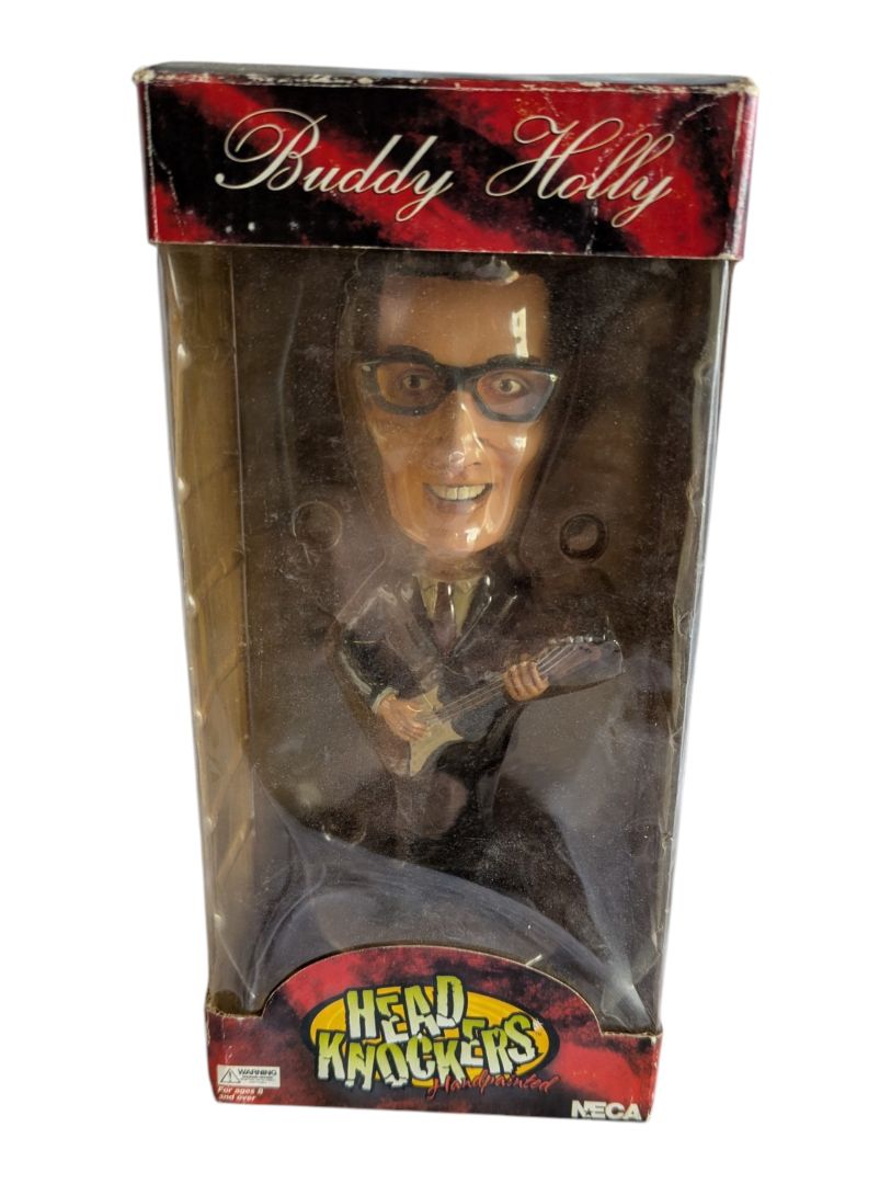 NECA Buddy Holly Head Knockers Handpainted Bobblehead Figurine – Original Box