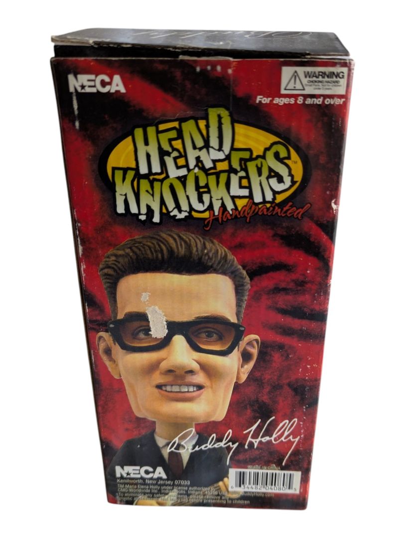 NECA Buddy Holly Head Knockers Handpainted Bobblehead Figurine – Original Box