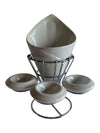 Entertaining Stuff Diner French Fry Stand with Ceramic Bowls – 2 Sets