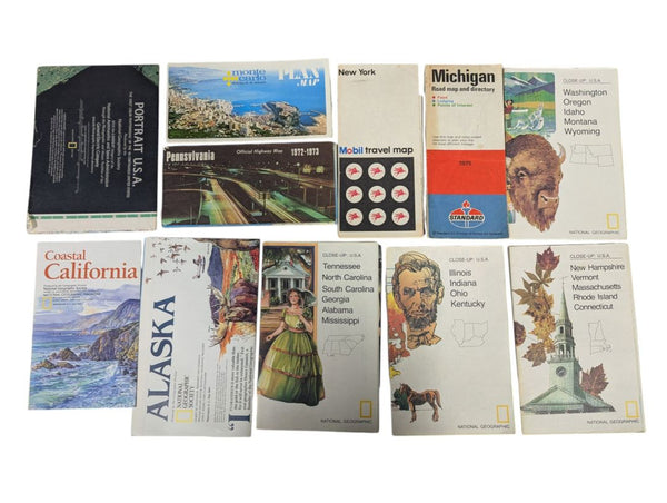 Vintage National Geographic & Travel Map Collection - USA
