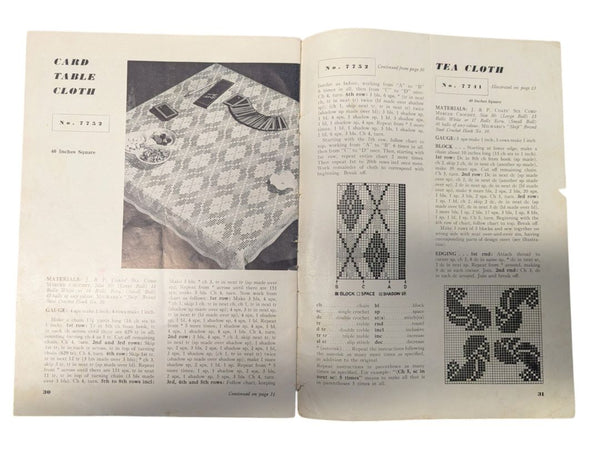 Vintage J. & P. Coats Tablecloths Crochet Book No. 4