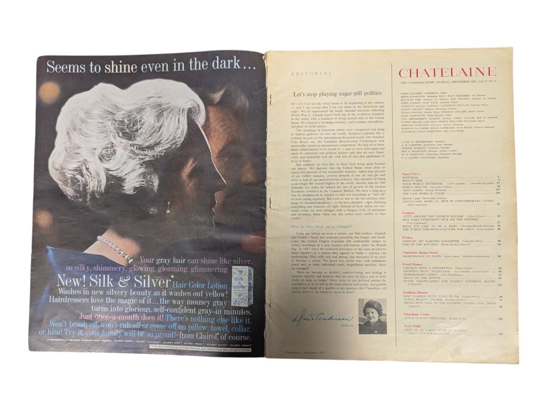 Vintage Chatelaine Magazine – September 1962