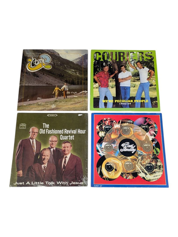 Lot of 4 Vintage Christian & Gospel Vinyl LP Records