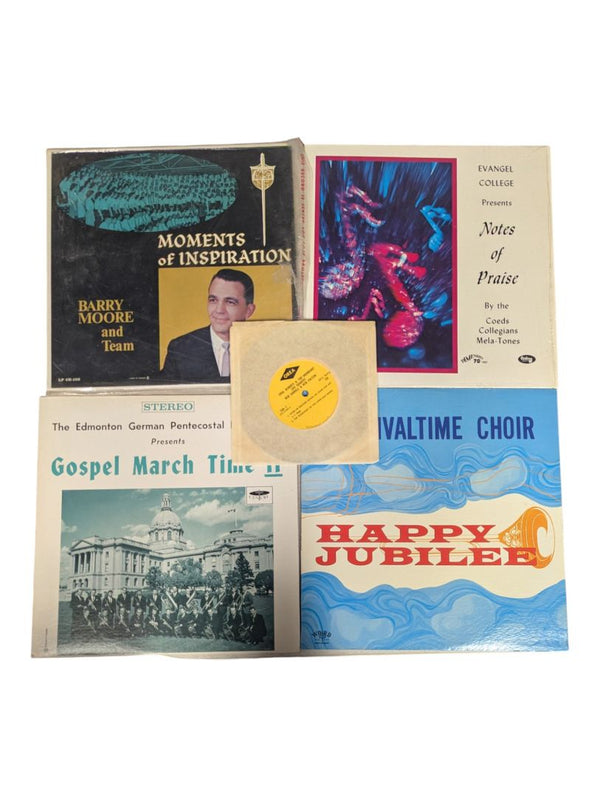 Lot of 5 Vintage Gospel & Christian Vinyl Records