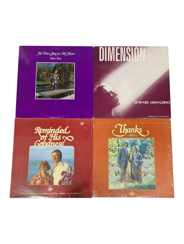 Lot of 4 Vintage Christian Gospel & Worship Vinyl Records