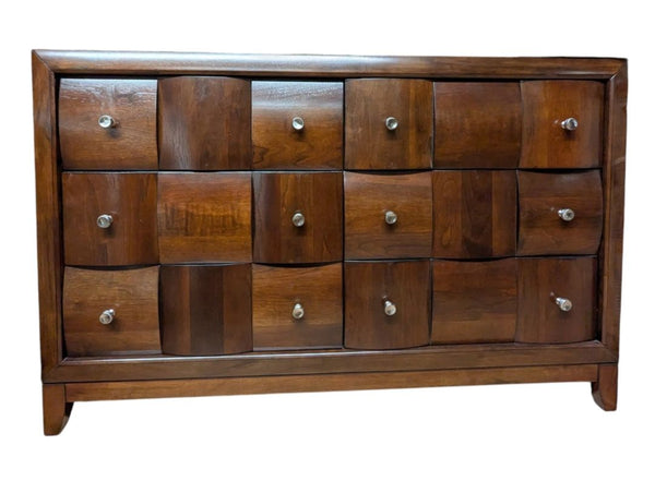 Contemporary Wood 6-Drawer Dresser