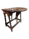 Carved Wood Drop-Leaf Gateleg Side Table