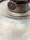 Vintage White Star Frosted Glass Oil Lamp with Chimney