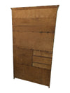 Vintage Olive Green Painted Wood Armoire Cabinet with Floral Stenciling