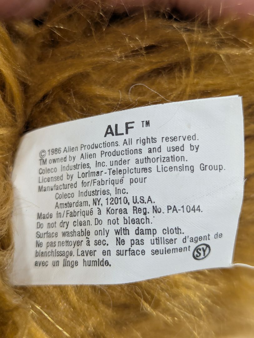 Vintage 1986 Coleco ALF Plush Doll