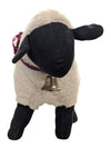 Black-Faced Sheep Plush with Burgundy Ribbon & Bell