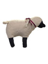 Black-Faced Sheep Plush with Burgundy Ribbon & Bell
