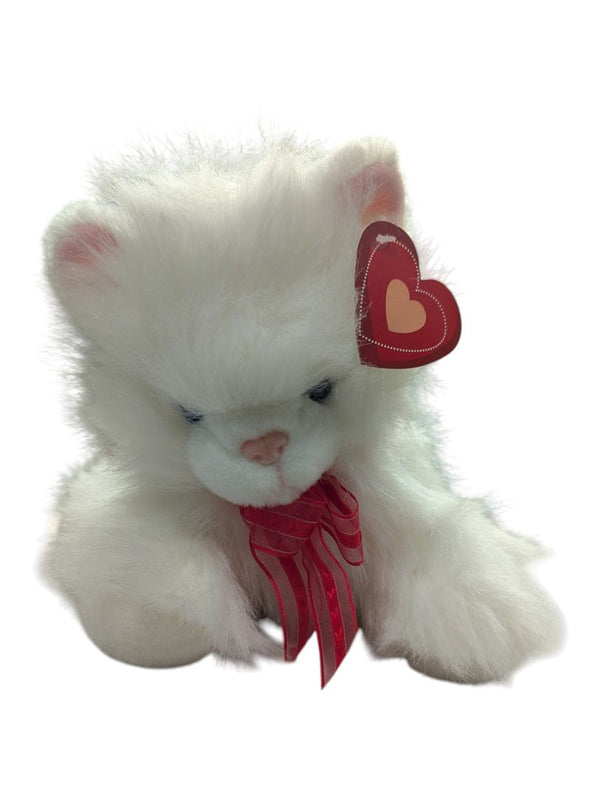 Vintage 1988 Chrisha Playful Plush White Cat
