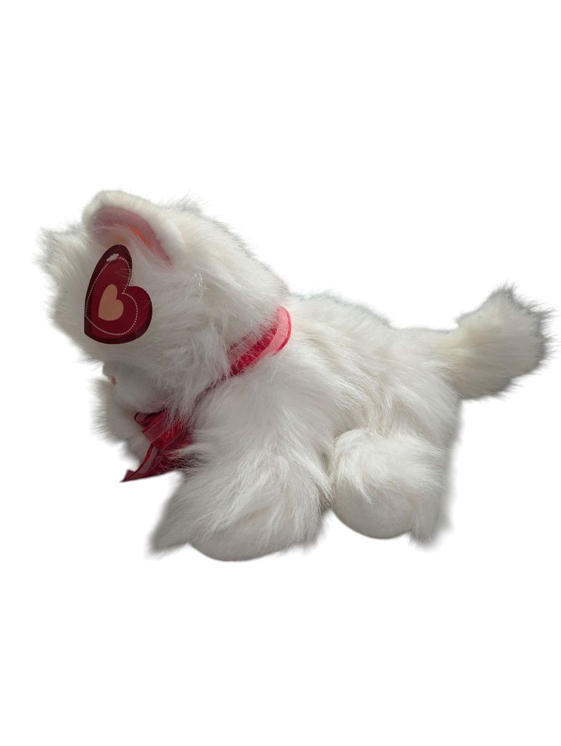 Vintage 1988 Chrisha Playful Plush White Cat