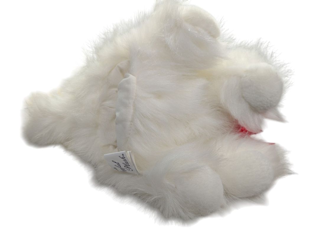 Vintage 1988 Chrisha Playful Plush White Cat