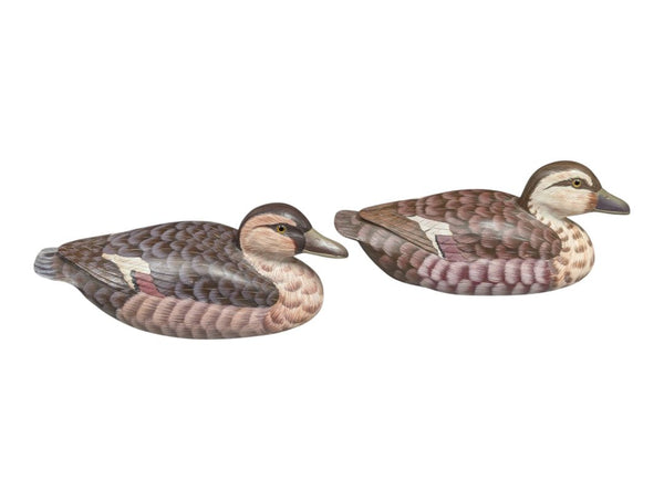 Pair of Hand-Painted Wooden Mallard Duck Decoys – Decorative Waterfowl