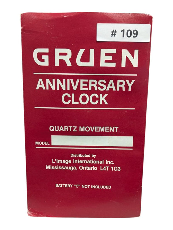 Vintage Gruen Anniversary Clock – Glass Dome Quartz Mantel Clock
