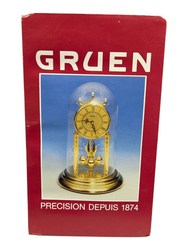 Vintage Gruen Anniversary Clock – Glass Dome Quartz Mantel Clock