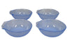 Set of 4 Blue Opalescent Glass Seashell Bowls