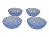 Set of 4 Blue Opalescent Glass Seashell Bowls