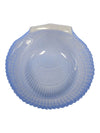 Set of 4 Blue Opalescent Glass Seashell Bowls