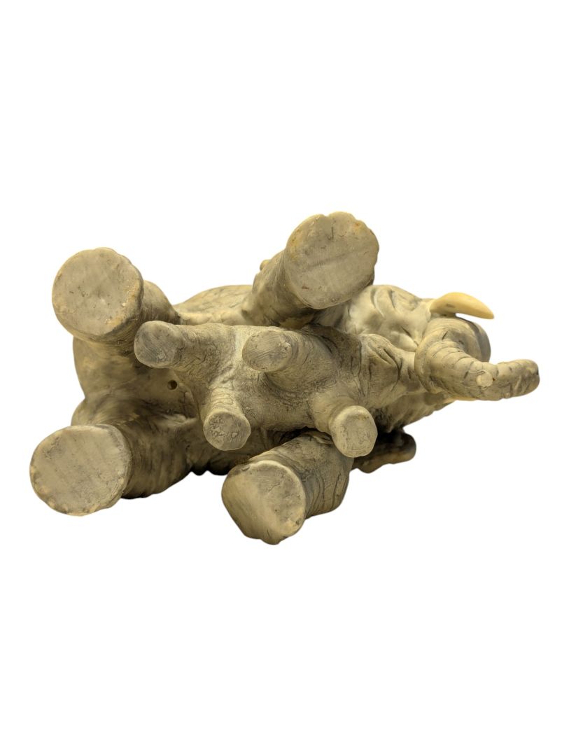 African Elephant & Calf Figurine – Wildlife Sculpture