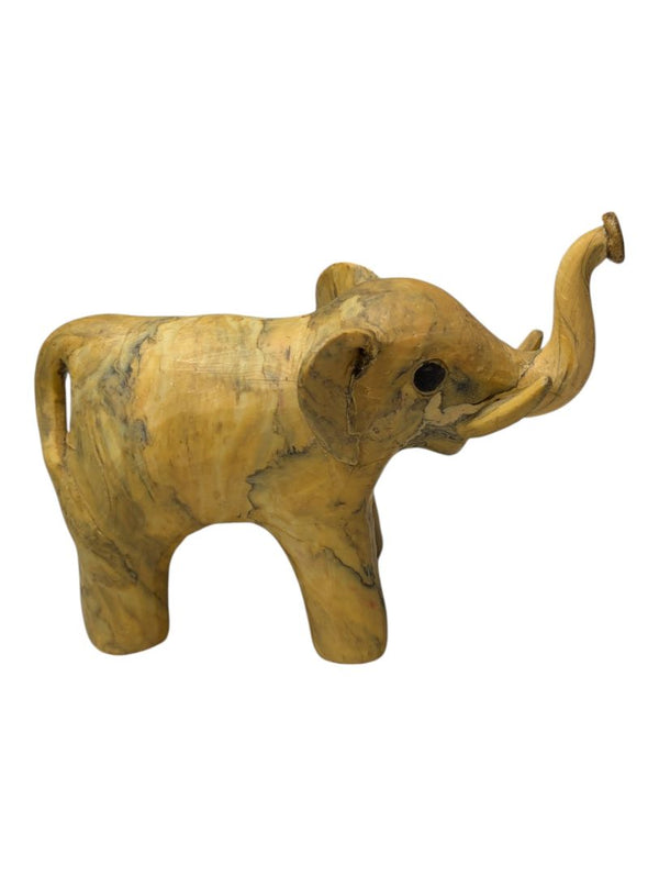 Set of 4 Hand-Carved Wooden Elephant Figurines