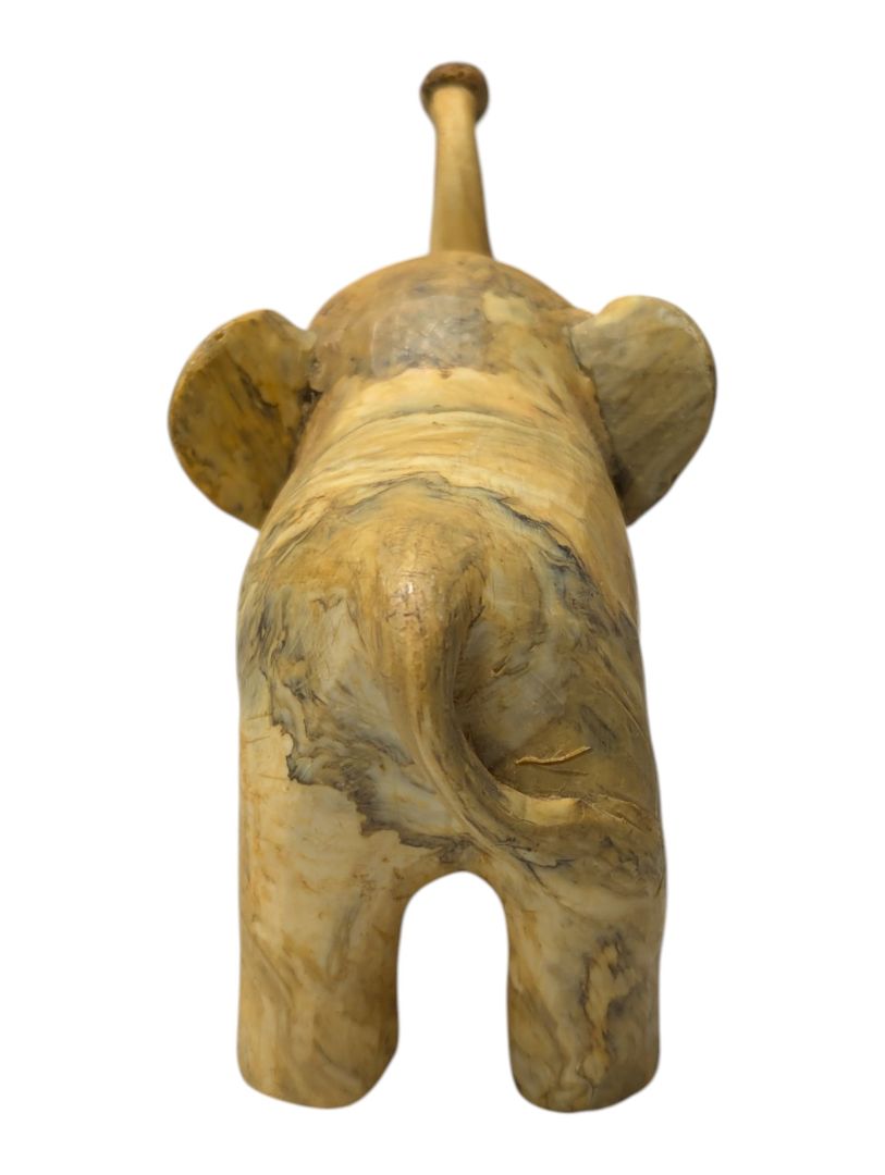 Set of 4 Hand-Carved Wooden Elephant Figurines