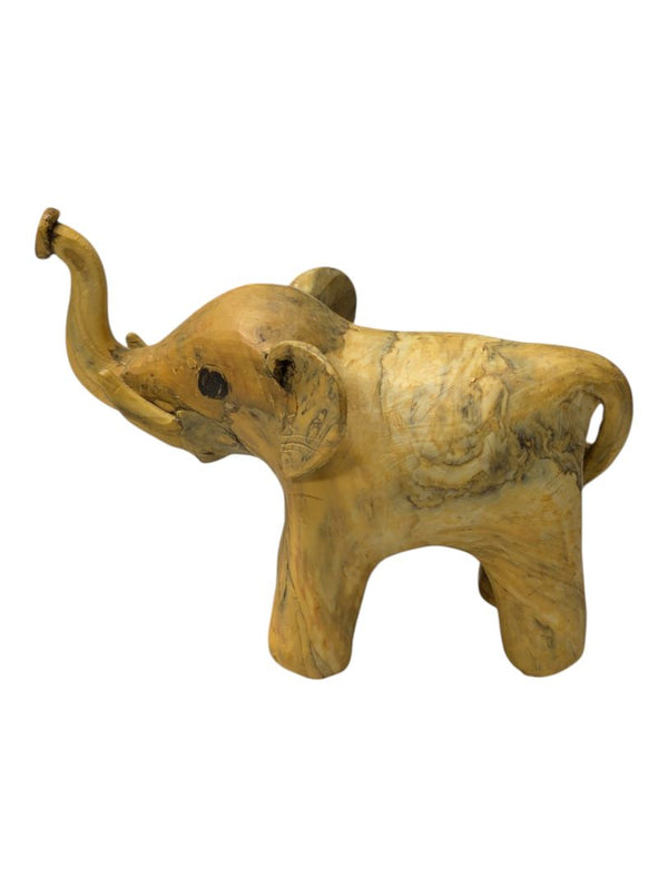 Set of 4 Hand-Carved Wooden Elephant Figurines