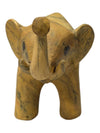 Set of 4 Hand-Carved Wooden Elephant Figurines