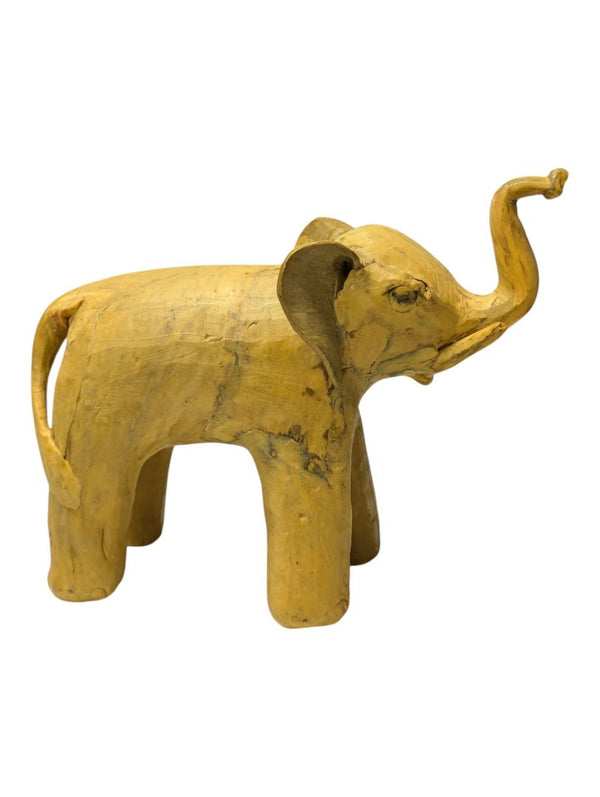 Set of 4 Hand-Carved Wooden Elephant Figurines