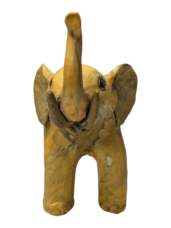 Set of 4 Hand-Carved Wooden Elephant Figurines