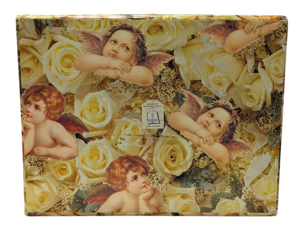 1999 Cherub Angels & Cream Roses Decorative Gift Box