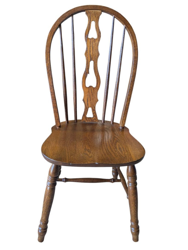 Set of 3 Vintage Oak Windsor Bow-Back Dining Chairs