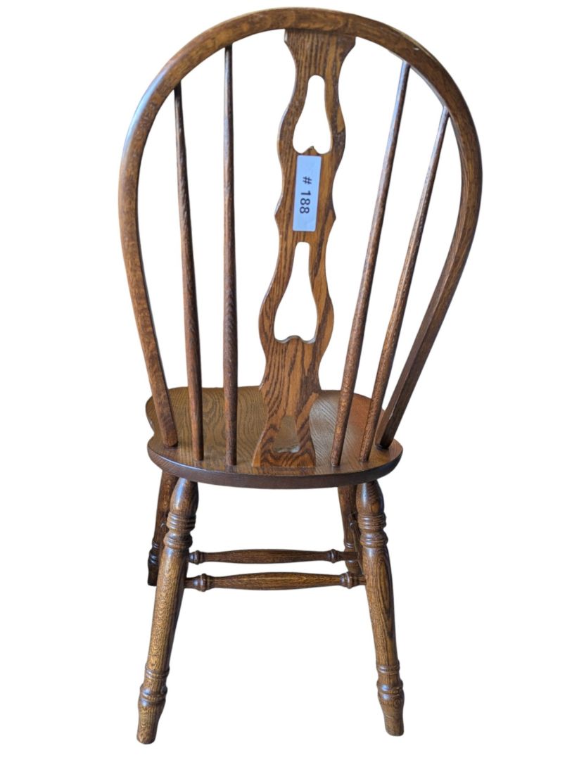 Set of 3 Vintage Oak Windsor Bow-Back Dining Chairs