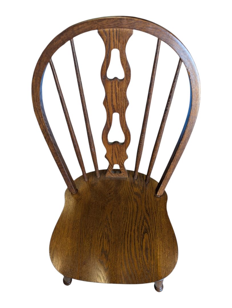 Set of 3 Vintage Oak Windsor Bow-Back Dining Chairs
