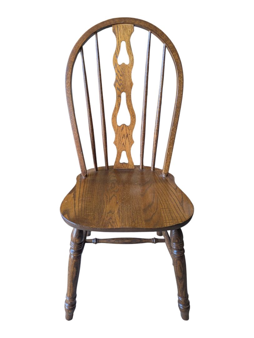 Set of 3 Vintage Oak Windsor Bow-Back Dining Chairs