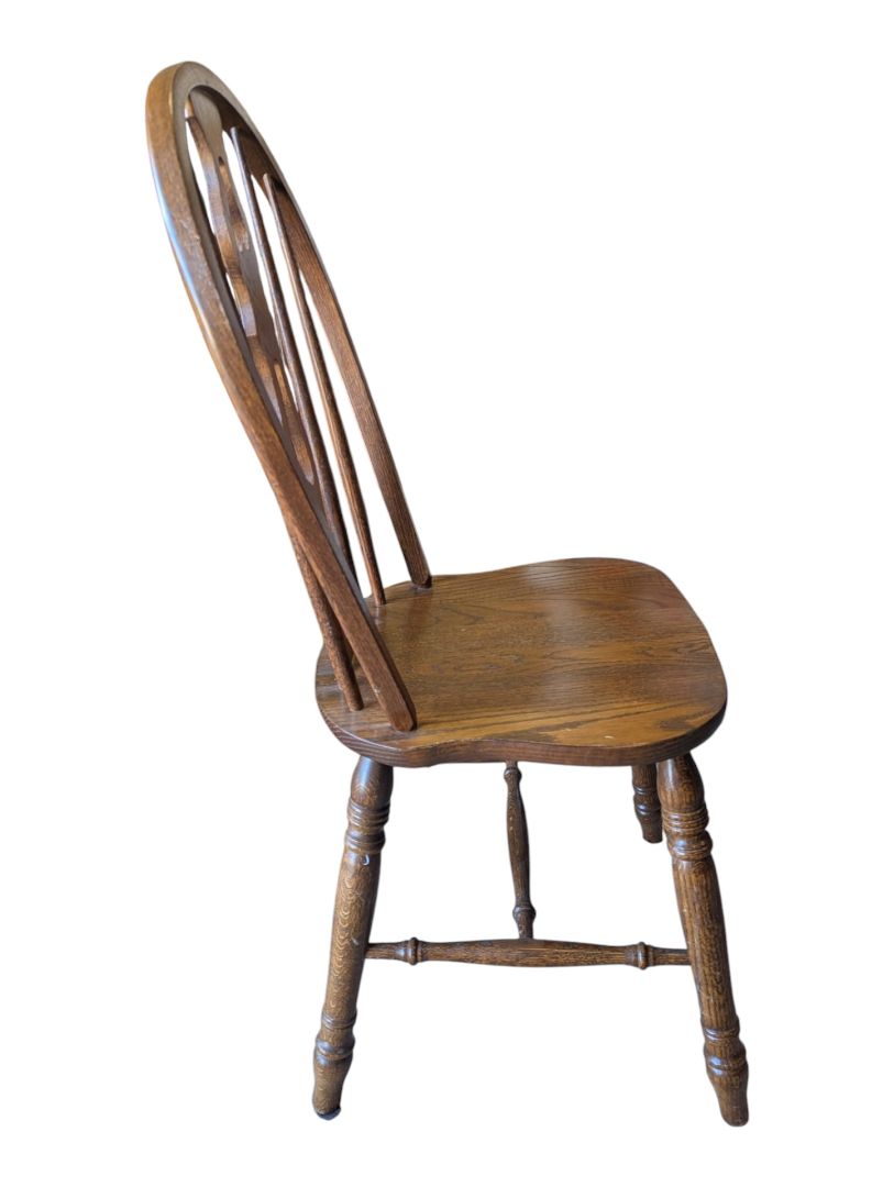Set of 3 Vintage Oak Windsor Bow-Back Dining Chairs